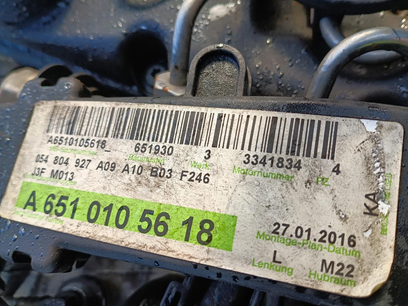 Motor MERCEDES A CLASS OM651.930 651930 2.1 DIESEL W176 2015-2019 – Bild 3